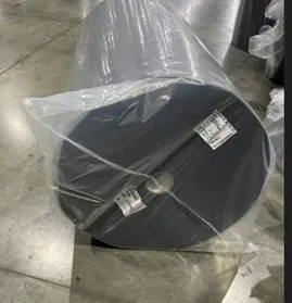 Large automotive carpet roll wrapped and ready to ship